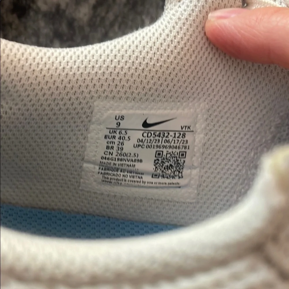 Nike Women’s Athletic Sneakers in Cream with Light Blue Accents